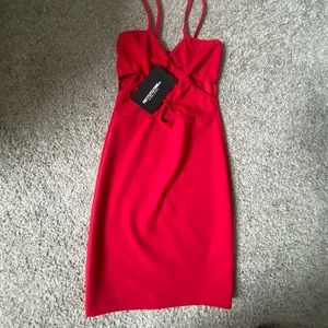 NWT PLT Red Cut out mini dress
